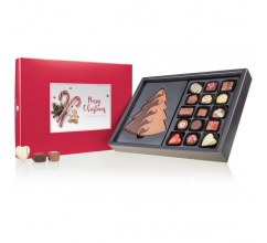 Xmas ChocoPostcard Maxi - Rood - Pralines en chocolade Kerstchocolade met een postkaa bedrukken