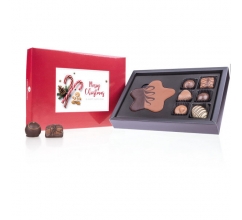 Xmas ChocoPostcard Midi - Rood - Pralines en chocolade Kerstchocolade met een postkaa bedrukken
